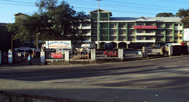 Zonal Hospital Dharamshala building and emergency entrance